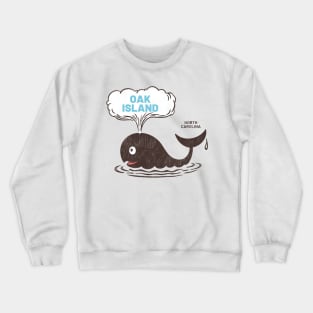 Oak Island, NC Summertime Vacationing Whale Spout Crewneck Sweatshirt